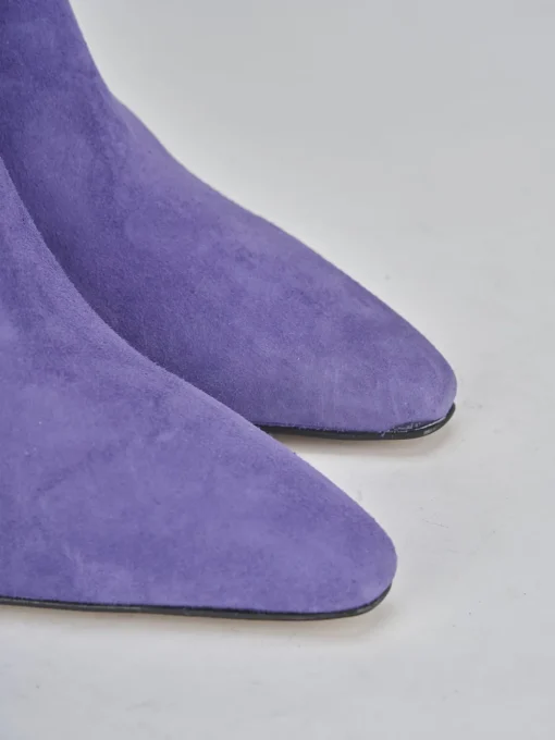 Stivaletti tacco 7cm camoscio viola