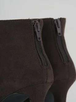 Stivaletti tacco 8cm camoscio testa