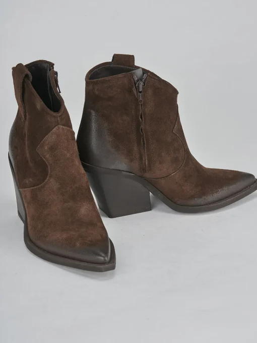 Stivaletti tacco 7cm camoscio testa