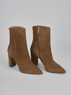 Stivaletti tacco 9cm camoscio marrone
