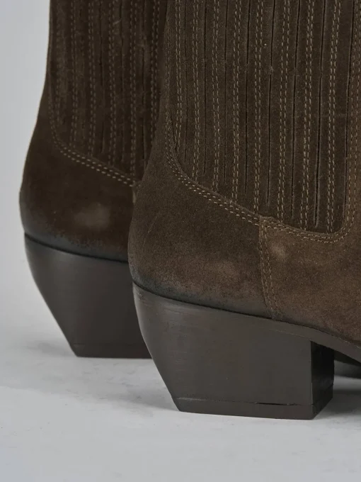 Stivaletti tacco 3cm camoscio testa