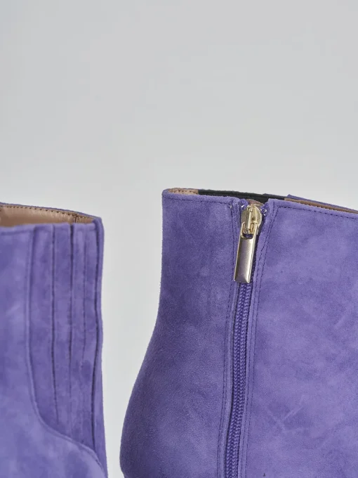 Stivaletti tacco 7cm camoscio viola