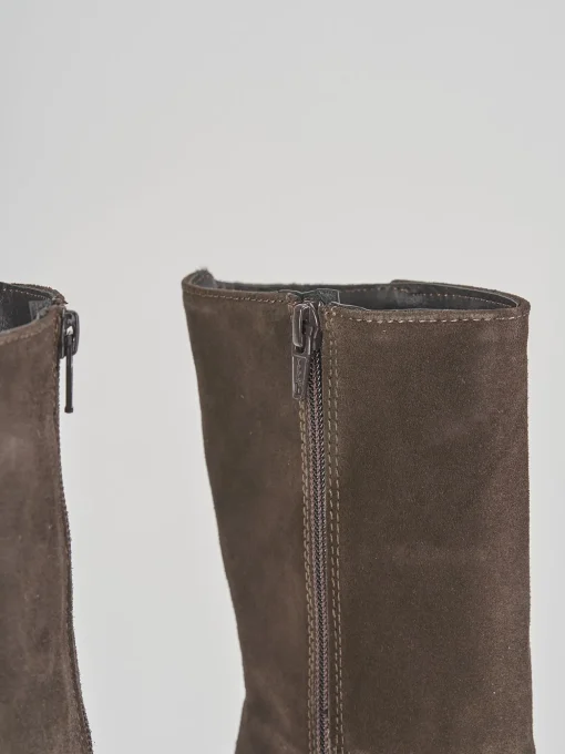 Stivaletti tacco 10cm camoscio testa