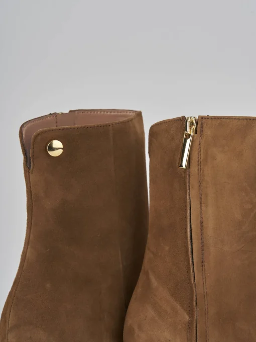 Stivaletti tacco 9cm camoscio marrone