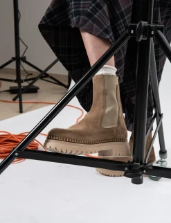 Stivaletti tacco 3cm camoscio marrone
