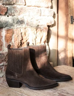Stivaletti tacco 3cm camoscio testa