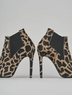 Stivaletti tacco 10cm cavallino giraffa