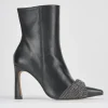 Stivaletti tacco 9cm pelle nero