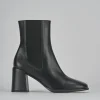 Stivaletti tacco 7cm pelle nero