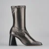Stivaletti tacco 7cm pelle argento