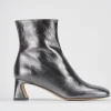 Stivaletti tacco 5cm pelle argento
