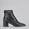 Stivaletti tacco 6cm pelle nero