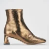 Stivaletti tacco 5cm pelle bronzo