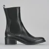 Stivaletti tacco 5cm pelle nero