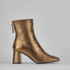 Stivaletti tacco 6cm pelle bronzo