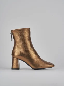 Stivaletti tacco 6cm pelle bronzo