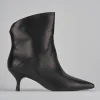 Stivaletti tacco 5cm pelle nero