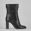 Stivaletti tacco 8cm pelle nero