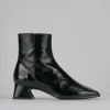 Stivaletti tacco 5cm pelle nero