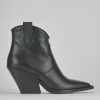 Stivaletti tacco 7cm pelle nero