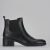 Stivaletti tacco 5cm pelle nero