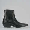 Stivaletti tacco 4cm pelle nero