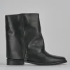 Stivaletti tacco 2cm pelle nero