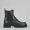 Stivaletti tacco 2cm pelle nero