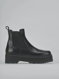 Stivaletti tacco 4cm pelle nero