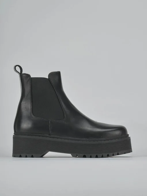 Stivaletti tacco 4cm pelle nero