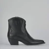 Stivaletti tacco 5cm pelle nero