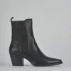 Stivaletti tacco 7cm pelle nero
