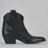 Stivaletti tacco 4cm pelle nero