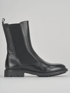 Stivaletti tacco 3cm pelle nero