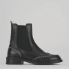 Stivaletti tacco 2cm pelle nero