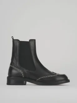 Stivaletti tacco 2cm pelle nero