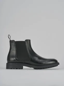 Stivaletti tacco 3cm pelle nero