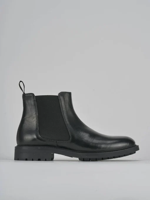 Stivaletti tacco 3cm pelle nero