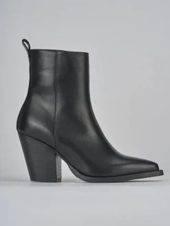 Stivaletti tacco 9cm pelle nero