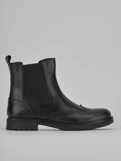 Stivaletti tacco 2cm pelle nero