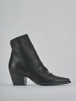 Stivaletti tacco 5cm pelle nero