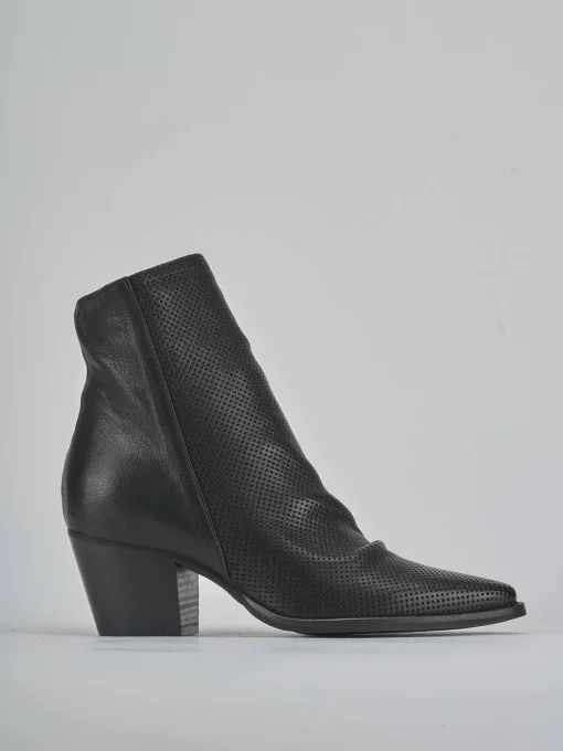 Stivaletti tacco 5cm pelle nero