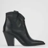 Stivaletti tacco 4cm pelle nero