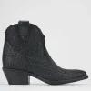 Stivaletti tacco 4cm pelle nero