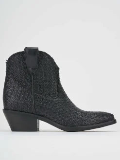 Stivaletti tacco 4cm pelle nero