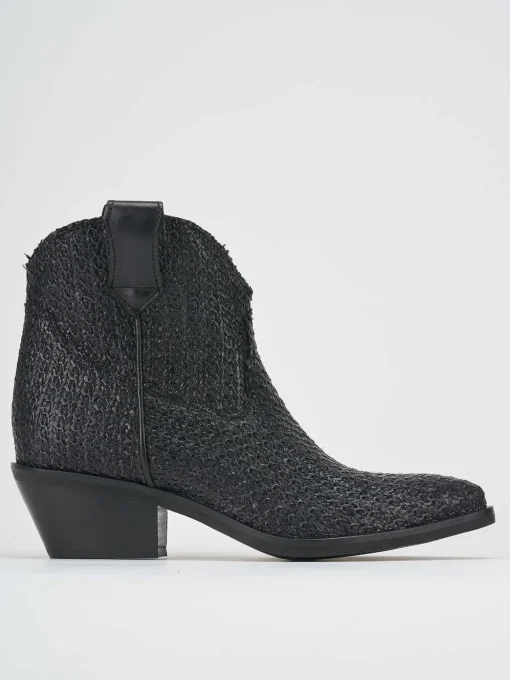 Stivaletti tacco 4cm pelle nero
