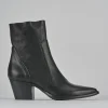 Stivaletti tacco 7cm pelle nero