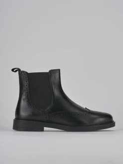 Stivaletti tacco 1cm pelle nero
