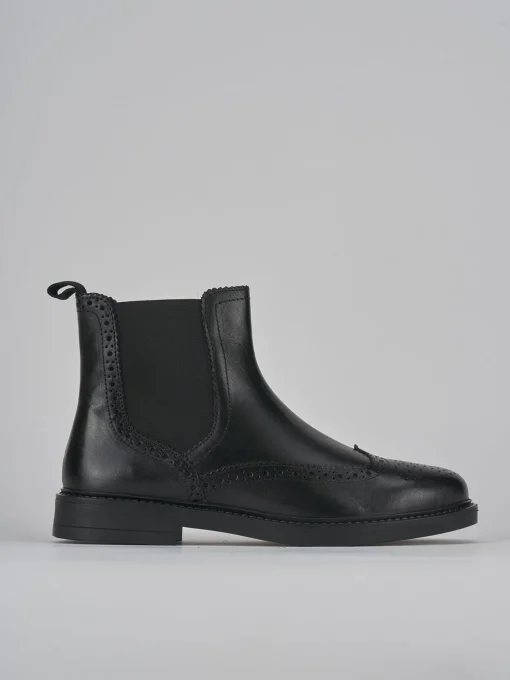 Stivaletti tacco 1cm pelle nero