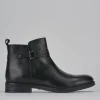 Stivaletti tacco 2cm pelle nero
